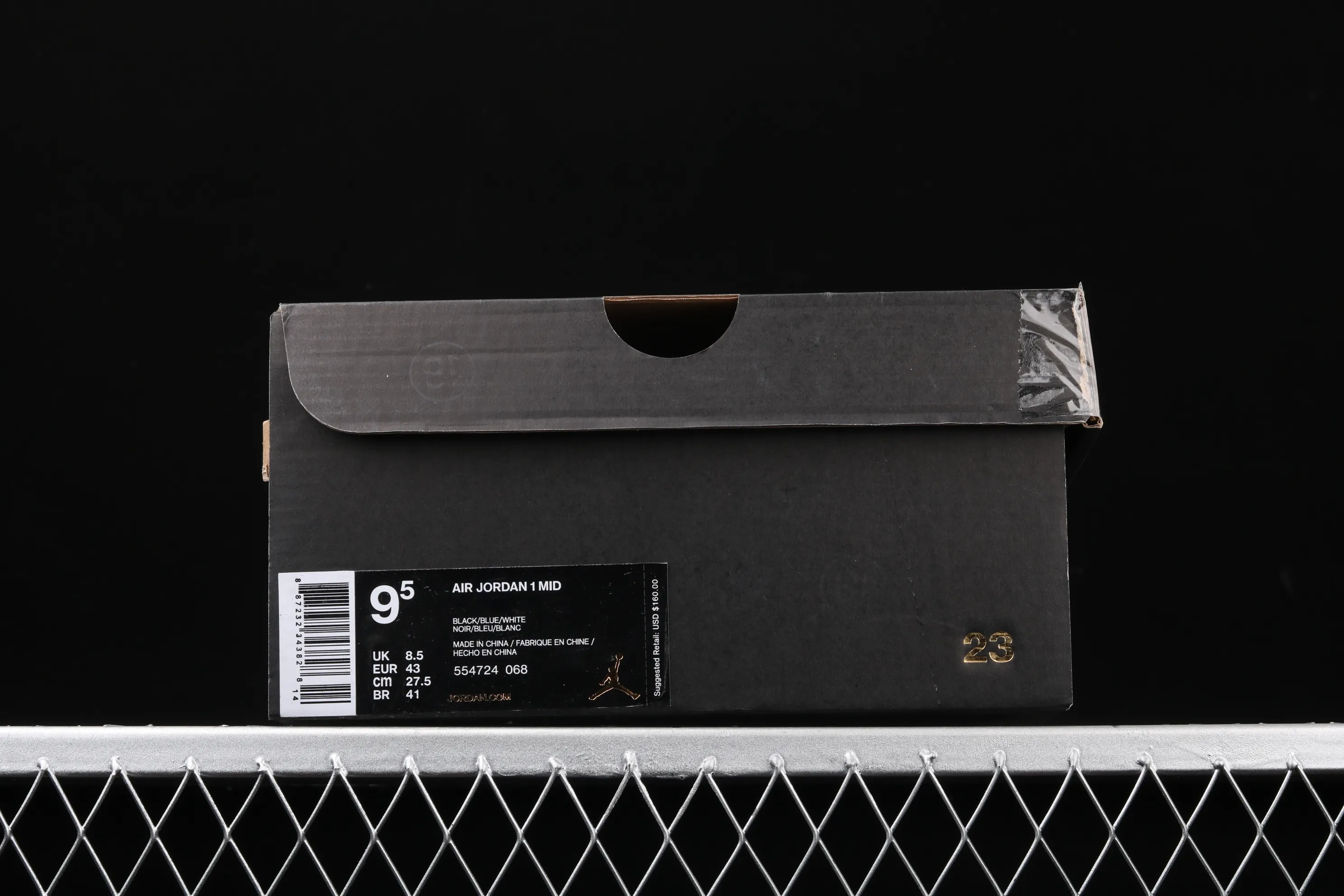 All categories Air Jordan Jordan series basketball shoes Air Jordan 1 Mid Air Jordan 1 Mid AJ1 Joe 1 mid-top black and blue basketball shoes 554724-068